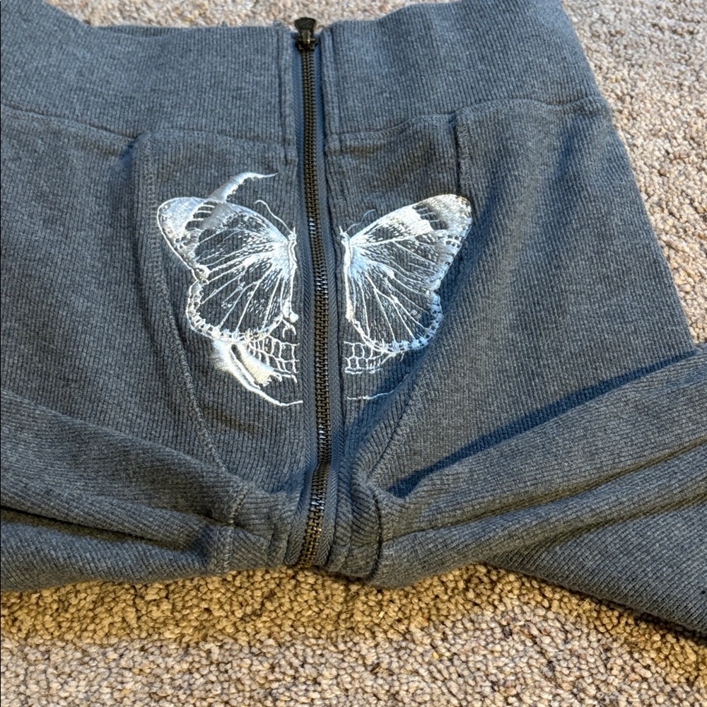 Tordrobes Butterfly Signature U-Zip Cargo Pants gray white size medium cotton - Picture 9 of 12